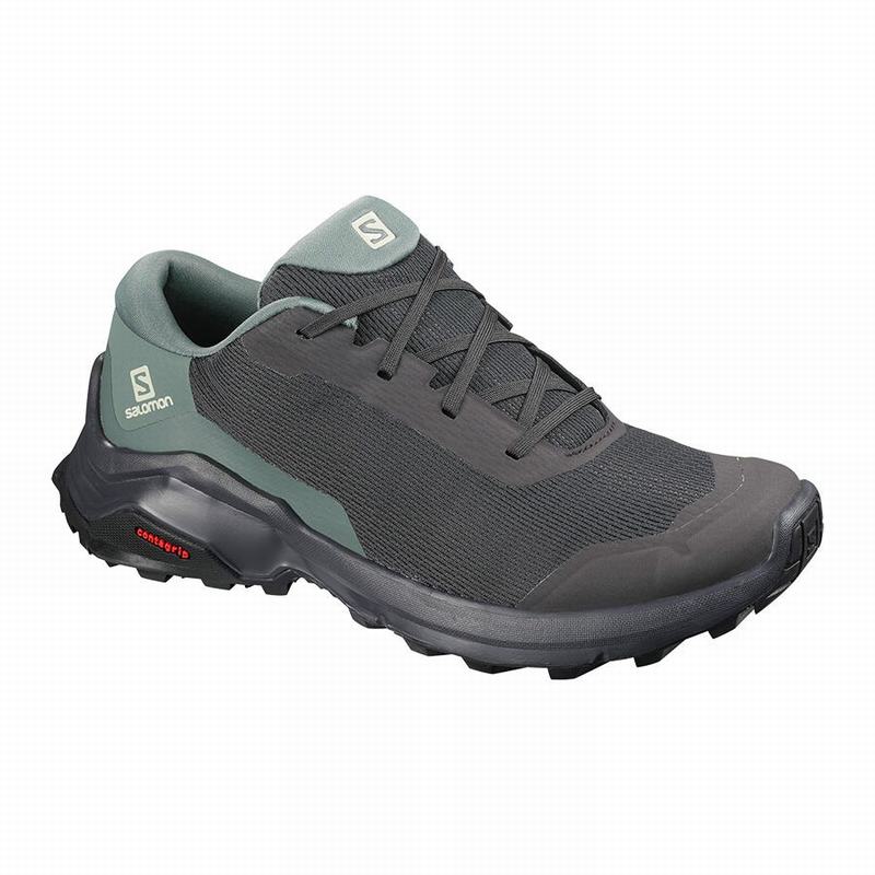 Salomon Israel X REVEAL - Womens Hiking Shoes - Dark Grey/Green (TXAM-97681)